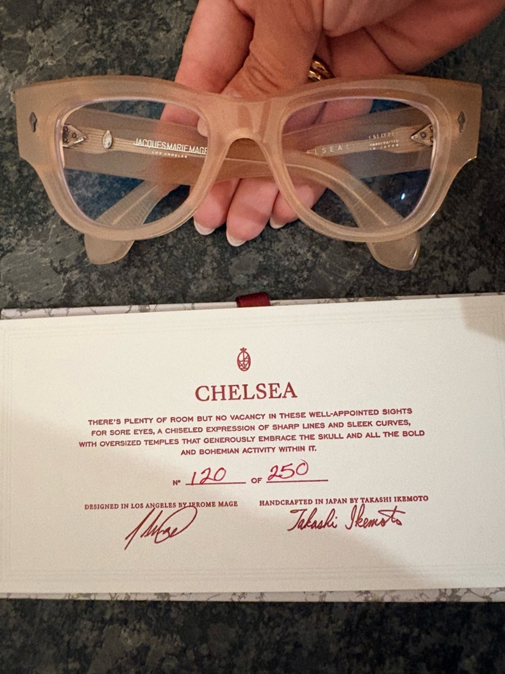 Jacques Marie Mage Chelsea Women's Translucent Nude Glasses